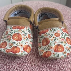 Pumpkin Print Kids Moccasins